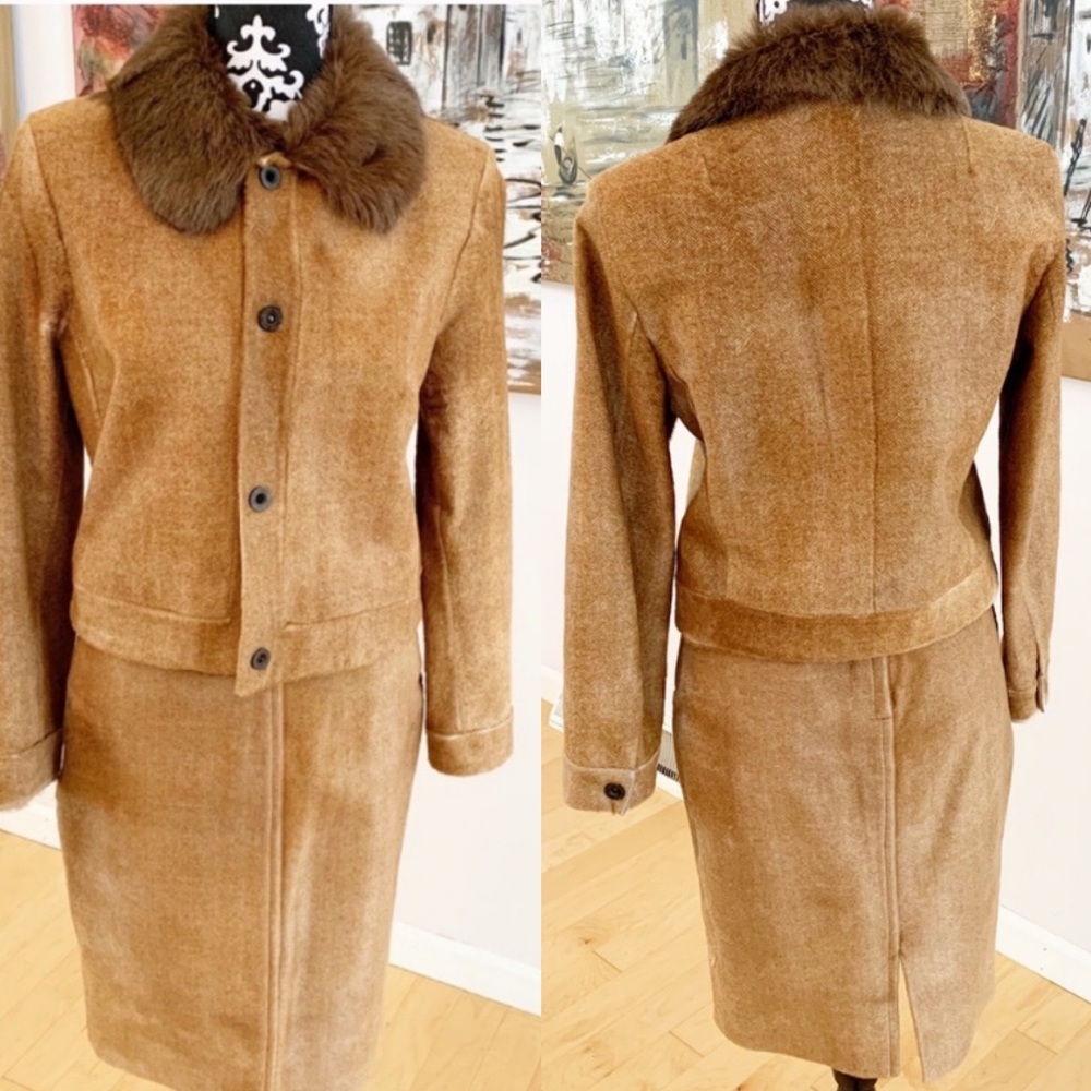 VTG Ralph Lauren Black Label Cuir (Hide)Skirt Suit